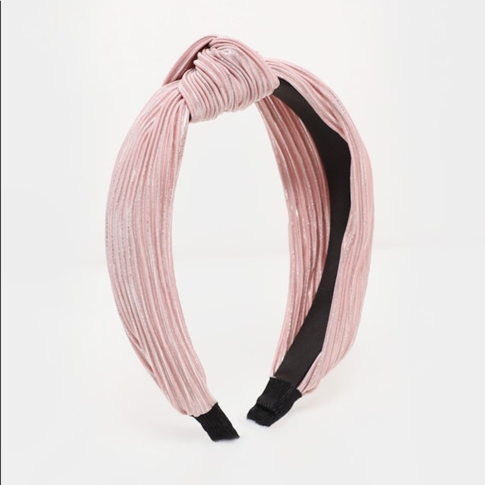 NWT- Knotted Pale Pink with Silver Headband